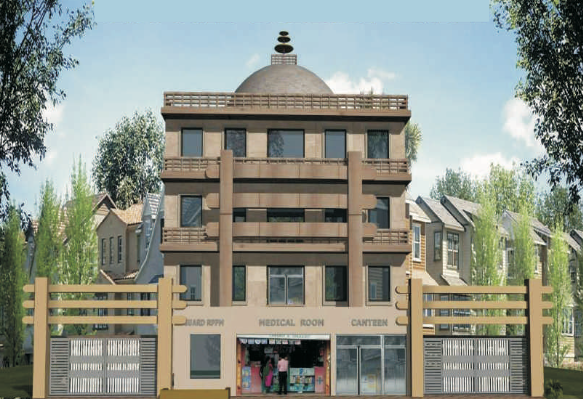 Architectural render of the proposed historic building